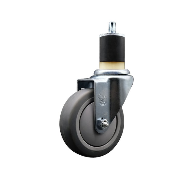 4'' SS Thermoplastic Rubber Wheel Swivel 1-7/8'' Expanding Stem Caster